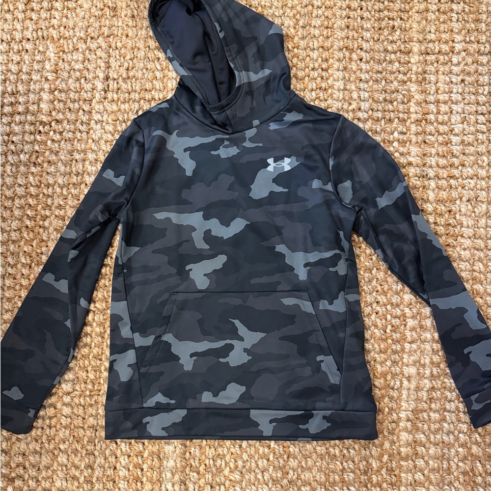 Under Armour Black & Gray Camo Hoodie SZ L NWOT
